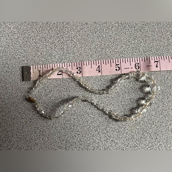 Vintage Art Deco Clear Glass Bead Necklace - Picture 6 of 6